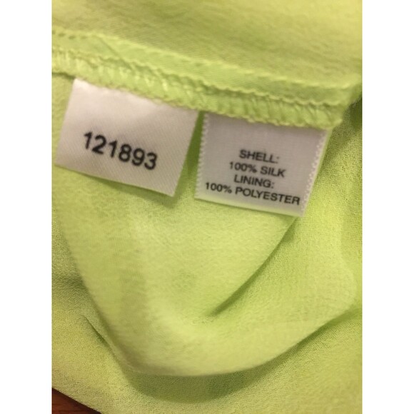 ANN TAYLOR FLORAL GREEN WOMEN'S BLOUSE SIZE Petite S SILK - Picture 3 of 5